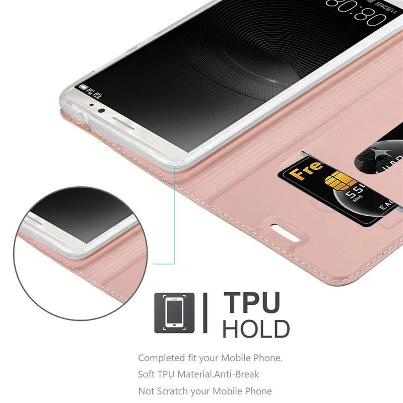 Cadorabo Hülle kompatibel mit Huawei MATE 8 Schutzhülle mit Magnetverschluss, Standfunktion und Kartenfach