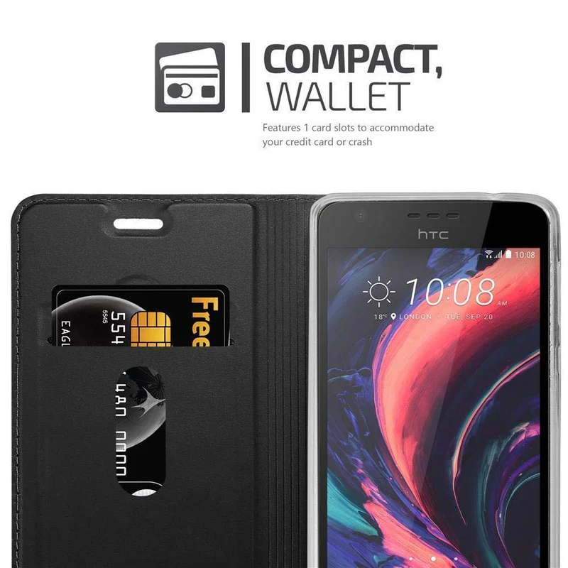 Cadorabo Hülle kompatibel mit HTC Desire 10 LIFESTYLE / Desire 825 Schutzhülle mit Magnetverschluss, Standfunktion und Kartenfach