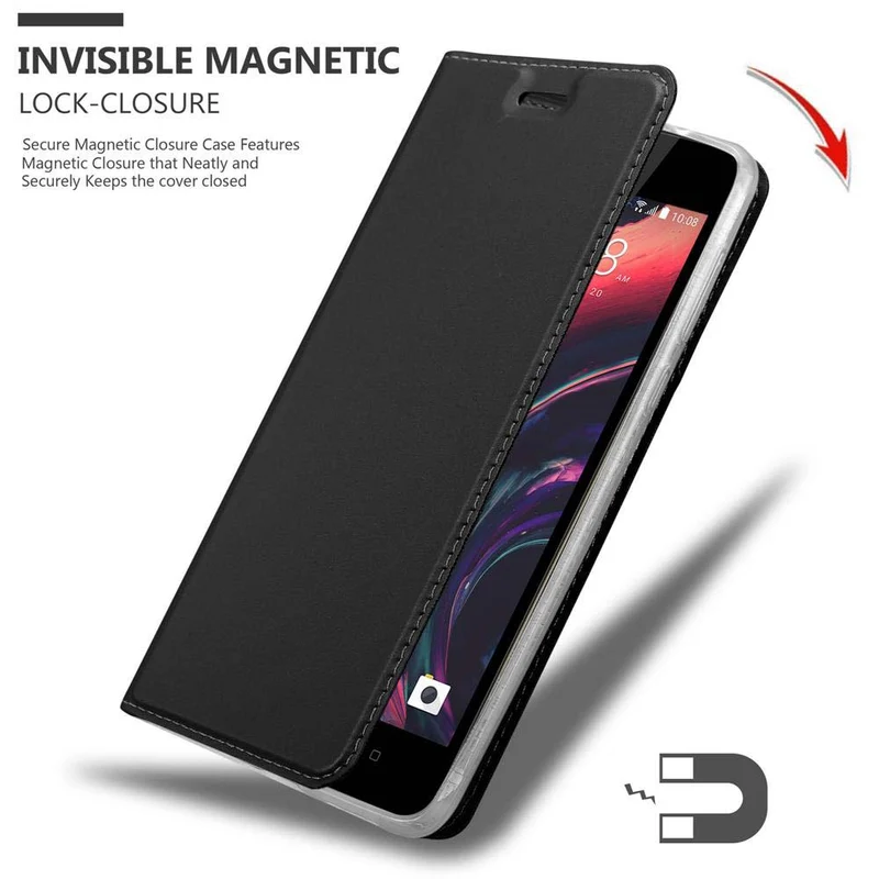 Cadorabo Hülle kompatibel mit HTC Desire 10 LIFESTYLE / Desire 825 Schutzhülle mit Magnetverschluss, Standfunktion und Kartenfach