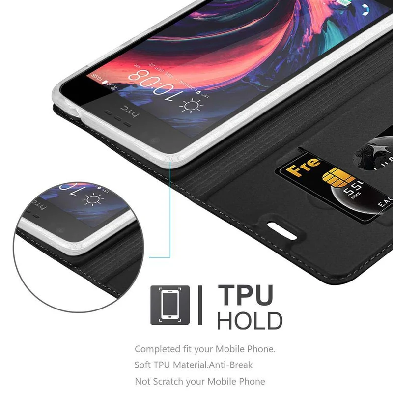 Cadorabo Hülle kompatibel mit HTC Desire 10 LIFESTYLE / Desire 825 Schutzhülle mit Magnetverschluss, Standfunktion und Kartenfach