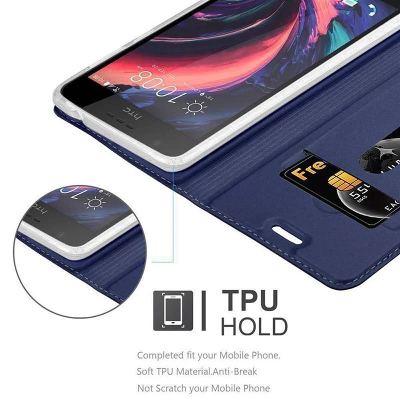 Cadorabo Hülle kompatibel mit HTC Desire 10 LIFESTYLE / Desire 825 Schutzhülle mit Magnetverschluss, Standfunktion und Kartenfach