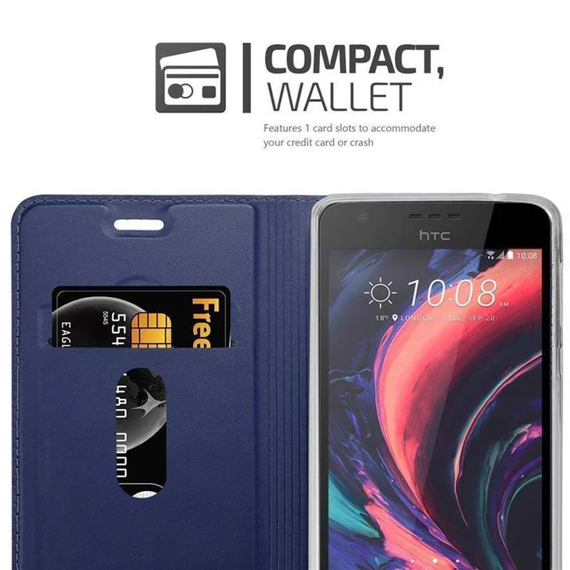 Cadorabo Hülle kompatibel mit HTC Desire 10 LIFESTYLE / Desire 825 Schutzhülle mit Magnetverschluss, Standfunktion und Kartenfach