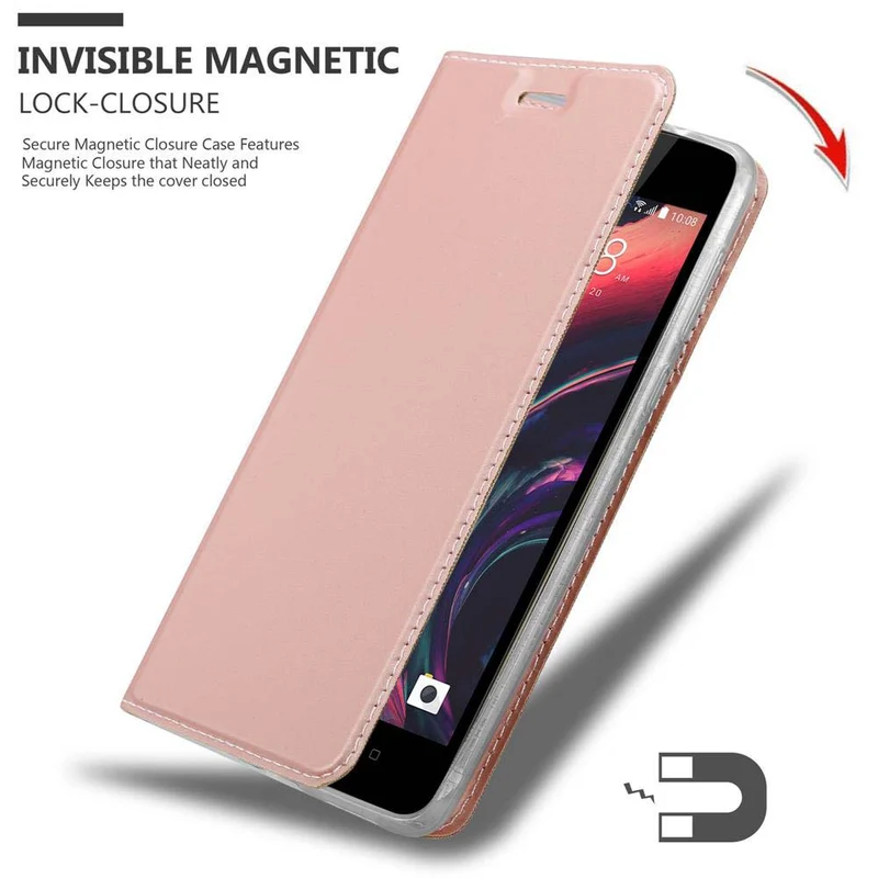 Cadorabo Hülle kompatibel mit HTC Desire 10 LIFESTYLE / Desire 825 Schutzhülle mit Magnetverschluss, Standfunktion und Kartenfach