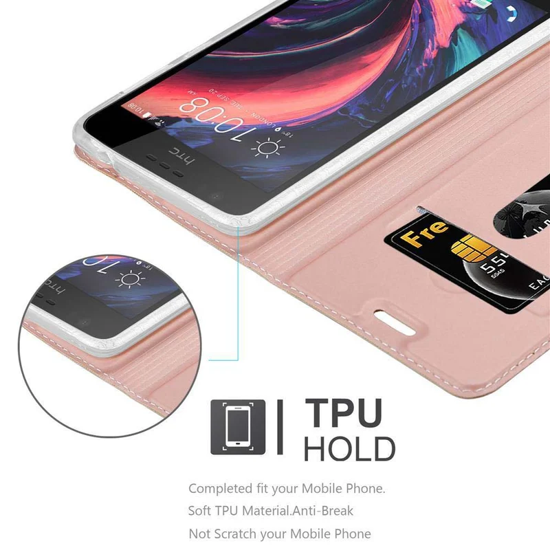 Cadorabo Hülle kompatibel mit HTC Desire 10 LIFESTYLE / Desire 825 Schutzhülle mit Magnetverschluss, Standfunktion und Kartenfach