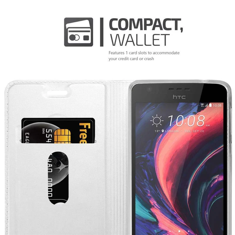 Cadorabo Hülle kompatibel mit HTC Desire 10 LIFESTYLE / Desire 825 Schutzhülle mit Magnetverschluss, Standfunktion und Kartenfach