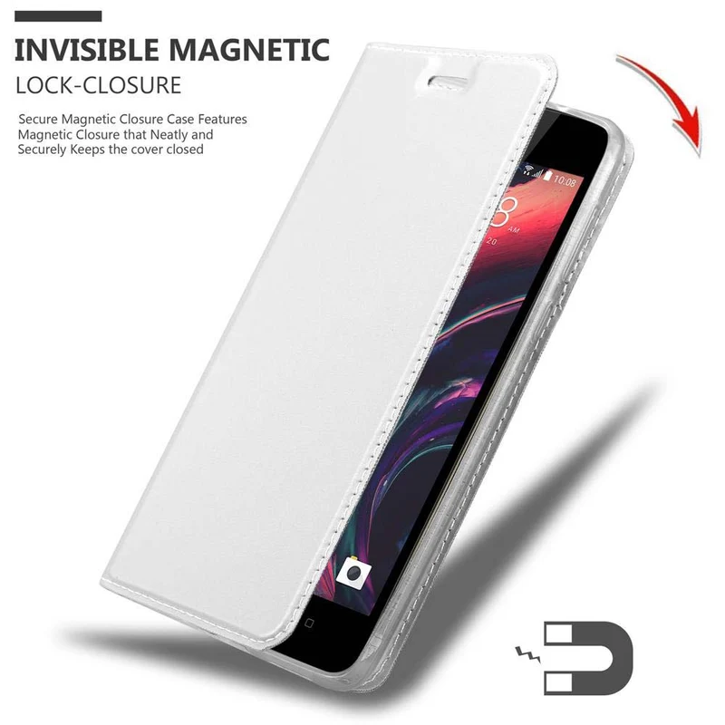 Cadorabo Hülle kompatibel mit HTC Desire 10 LIFESTYLE / Desire 825 Schutzhülle mit Magnetverschluss, Standfunktion und Kartenfach