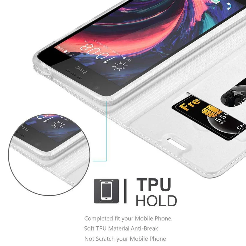 Cadorabo Hülle kompatibel mit HTC Desire 10 LIFESTYLE / Desire 825 Schutzhülle mit Magnetverschluss, Standfunktion und Kartenfach
