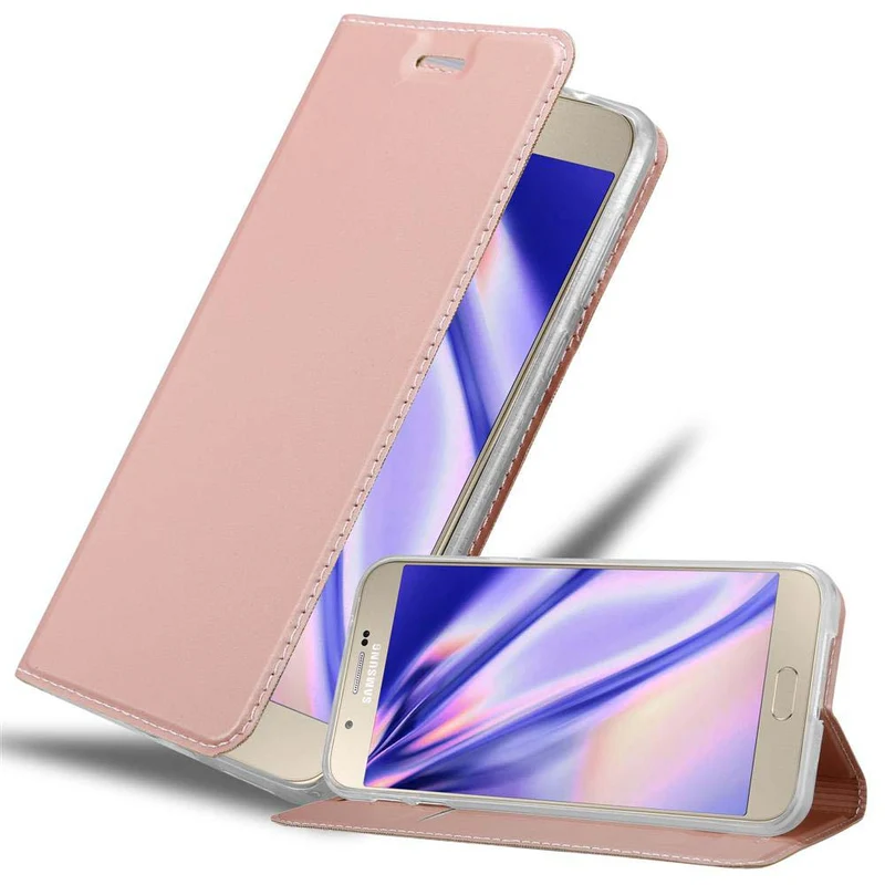 Cadorabo Hülle kompatibel mit Samsung Galaxy A8 2015 Schutzhülle mit Magnetverschluss, Standfunktion und Kartenfach