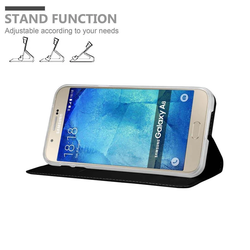 Cadorabo Hülle kompatibel mit Samsung Galaxy A8 2015 Schutzhülle mit Magnetverschluss, Standfunktion und Kartenfach