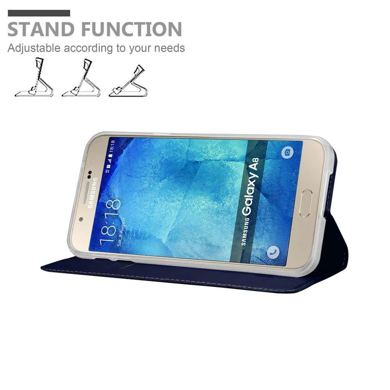 Cadorabo Hülle kompatibel mit Samsung Galaxy A8 2015 Schutzhülle mit Magnetverschluss, Standfunktion und Kartenfach