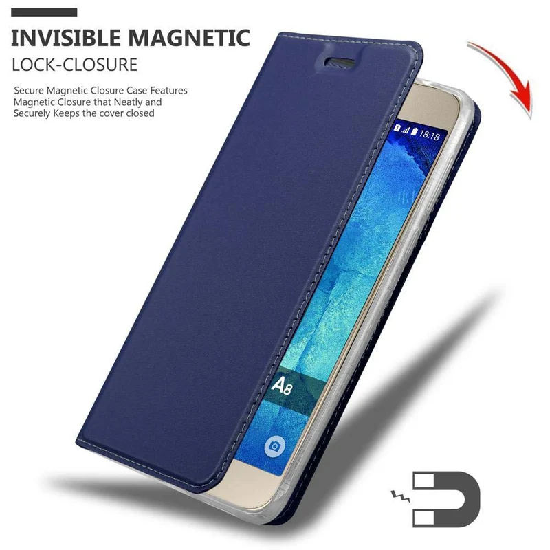 Cadorabo Hülle kompatibel mit Samsung Galaxy A8 2015 Schutzhülle mit Magnetverschluss, Standfunktion und Kartenfach