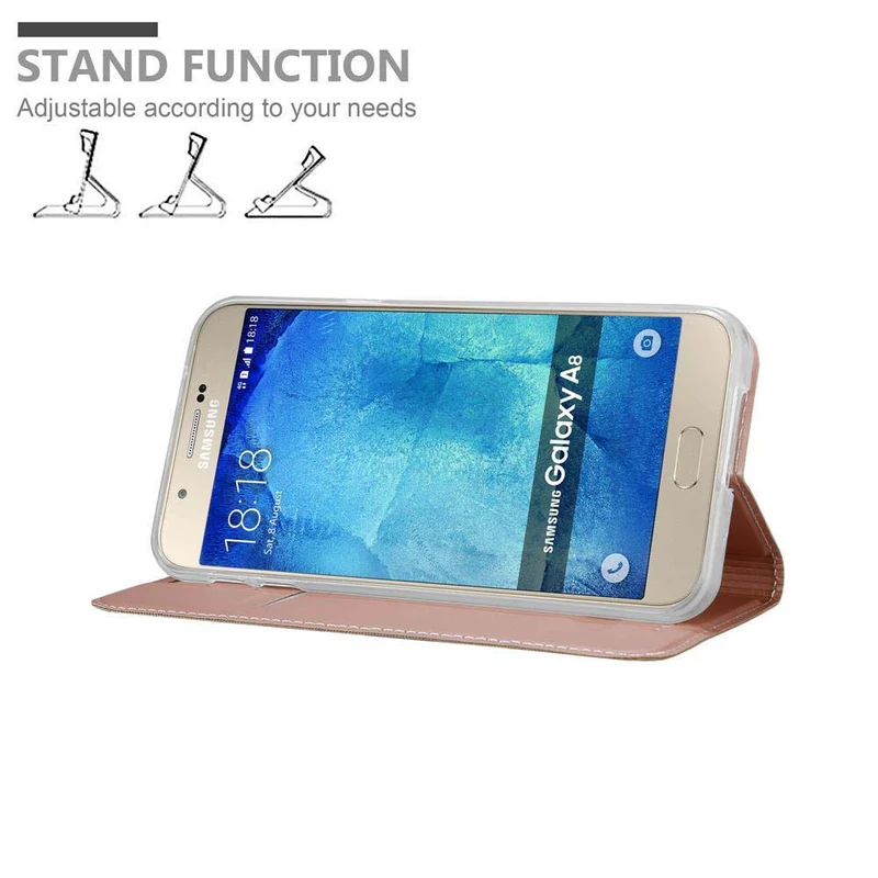 Cadorabo Hülle kompatibel mit Samsung Galaxy A8 2015 Schutzhülle mit Magnetverschluss, Standfunktion und Kartenfach