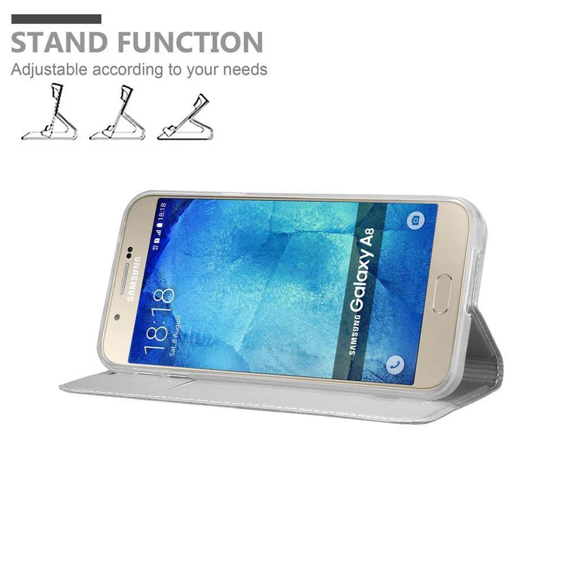 Cadorabo Hülle kompatibel mit Samsung Galaxy A8 2015 Schutzhülle mit Magnetverschluss, Standfunktion und Kartenfach