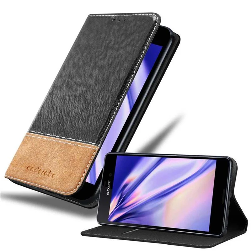 Cadorabo Hülle kompatibel mit Sony Xperia M4 AQUA Schutzhülle mit Magnetverschluss, Standfunktion und Kartenfach