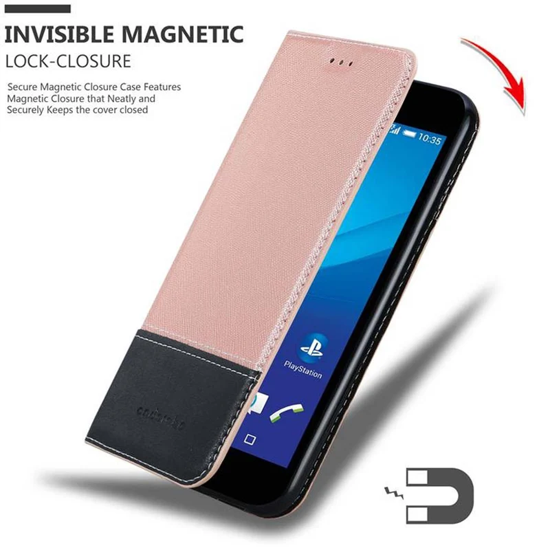 Cadorabo Hülle kompatibel mit Sony Xperia M4 AQUA Schutzhülle mit Magnetverschluss, Standfunktion und Kartenfach