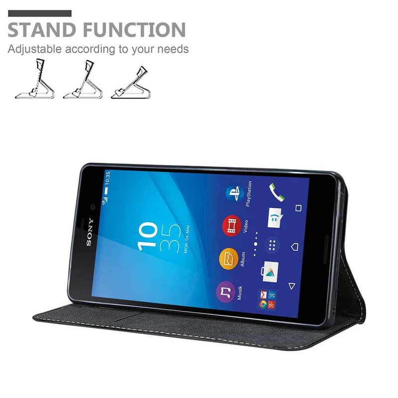 Cadorabo Hülle kompatibel mit Sony Xperia M4 AQUA Schutzhülle mit Magnetverschluss, Standfunktion und Kartenfach
