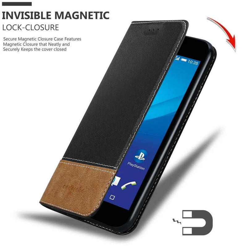 Cadorabo Hülle kompatibel mit Sony Xperia M4 AQUA Schutzhülle mit Magnetverschluss, Standfunktion und Kartenfach