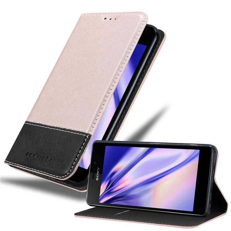 Cadorabo Hülle kompatibel mit Sony Xperia M2 / M2 AQUA Schutzhülle mit Magnetverschluss, Standfunktion und Kartenfach