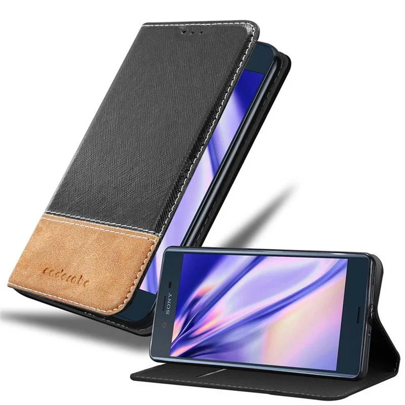 Cadorabo Hülle kompatibel mit Sony Xperia XZ / XZs Schutzhülle mit Magnetverschluss, Standfunktion und Kartenfach
