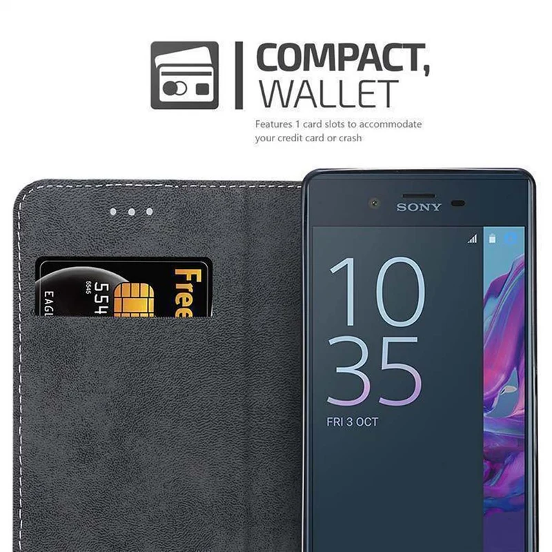 Cadorabo Hülle kompatibel mit Sony Xperia XZ / XZs Schutzhülle mit Magnetverschluss, Standfunktion und Kartenfach