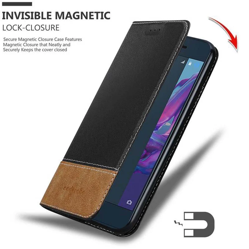 Cadorabo Hülle kompatibel mit Sony Xperia XZ / XZs Schutzhülle mit Magnetverschluss, Standfunktion und Kartenfach