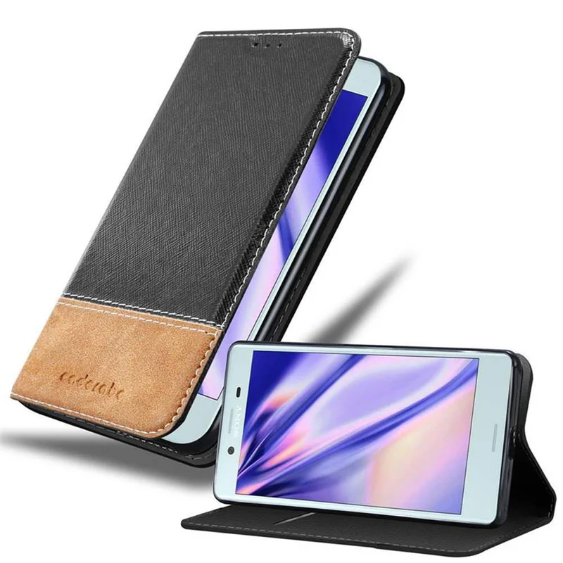 Cadorabo Hülle kompatibel mit Sony Xperia X COMPACT Schutzhülle mit Magnetverschluss, Standfunktion und Kartenfach