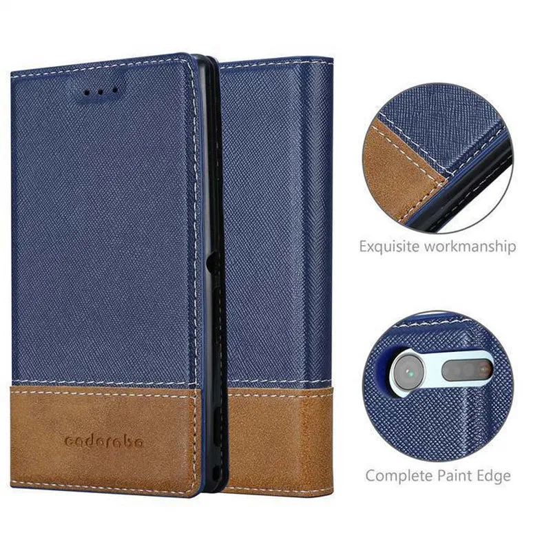 Cadorabo Hülle kompatibel mit Sony Xperia X COMPACT Schutzhülle mit Magnetverschluss, Standfunktion und Kartenfach