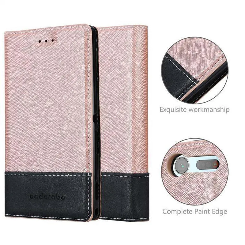 Cadorabo Hülle kompatibel mit Sony Xperia X COMPACT Schutzhülle mit Magnetverschluss, Standfunktion und Kartenfach