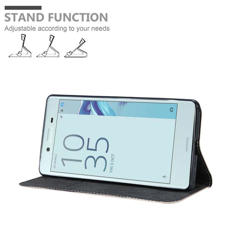 Cadorabo Hülle kompatibel mit Sony Xperia X COMPACT Schutzhülle mit Magnetverschluss, Standfunktion und Kartenfach