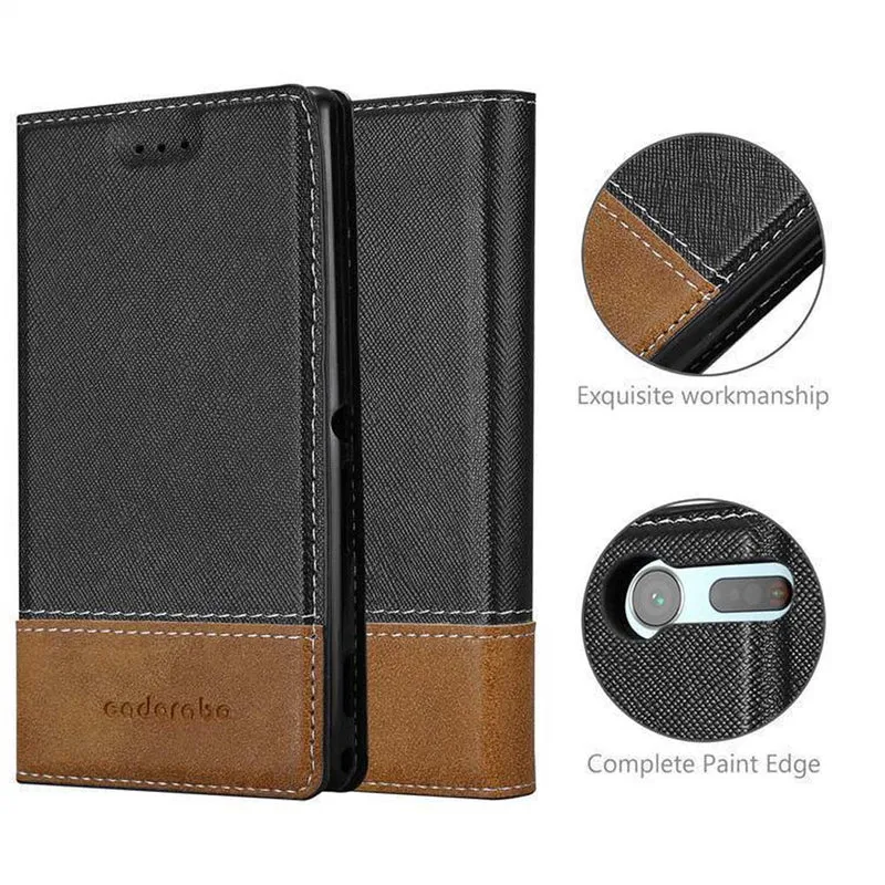 Cadorabo Hülle kompatibel mit Sony Xperia X COMPACT Schutzhülle mit Magnetverschluss, Standfunktion und Kartenfach