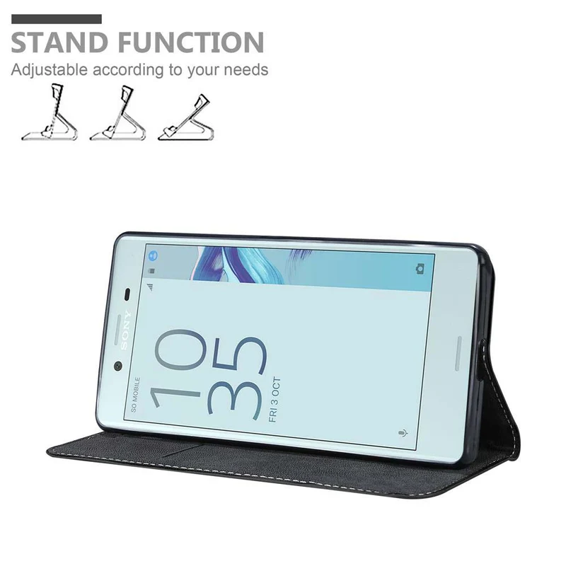 Cadorabo Hülle kompatibel mit Sony Xperia X COMPACT Schutzhülle mit Magnetverschluss, Standfunktion und Kartenfach