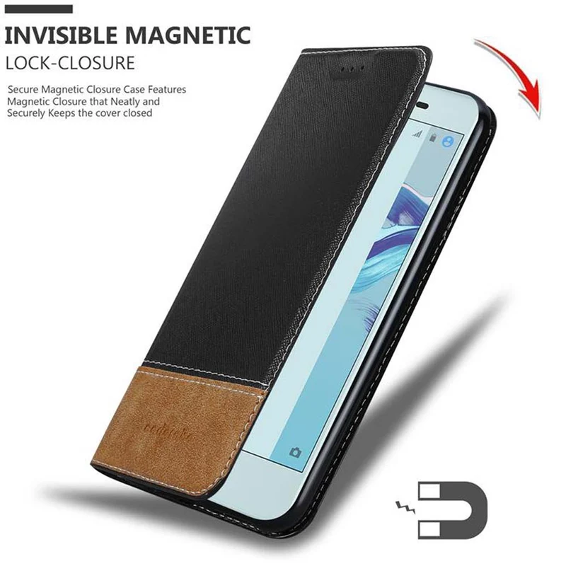 Cadorabo Hülle kompatibel mit Sony Xperia X COMPACT Schutzhülle mit Magnetverschluss, Standfunktion und Kartenfach