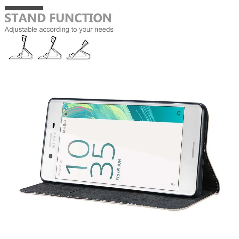 Cadorabo Hülle kompatibel mit Sony Xperia X Schutzhülle mit Magnetverschluss, Standfunktion und Kartenfach