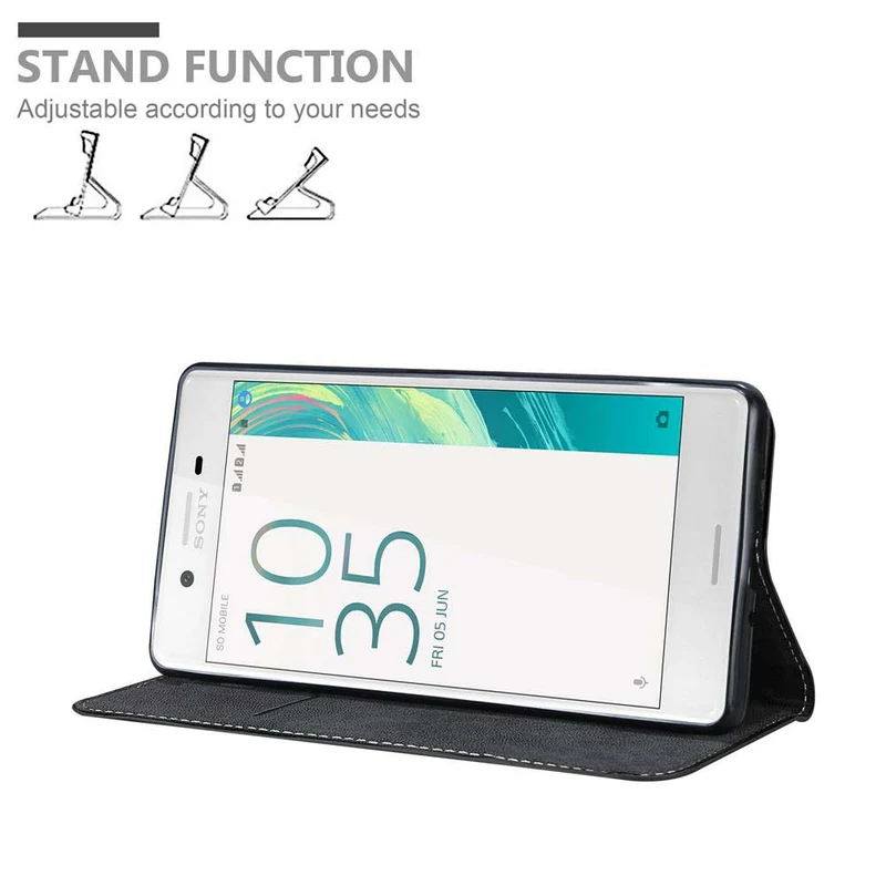 Cadorabo Hülle kompatibel mit Sony Xperia X Schutzhülle mit Magnetverschluss, Standfunktion und Kartenfach