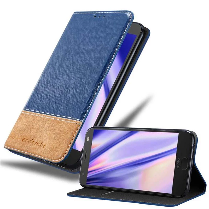 Cadorabo Hülle kompatibel mit Motorola MOTO X4 Schutzhülle mit Magnetverschluss, Standfunktion und Kartenfach
