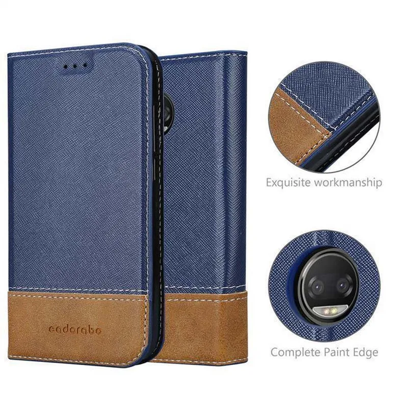 Cadorabo Hülle kompatibel mit Motorola MOTO X4 Schutzhülle mit Magnetverschluss, Standfunktion und Kartenfach