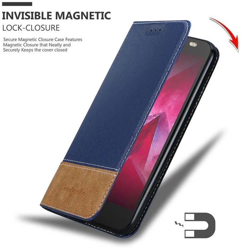 Cadorabo Hülle kompatibel mit Motorola MOTO X4 Schutzhülle mit Magnetverschluss, Standfunktion und Kartenfach