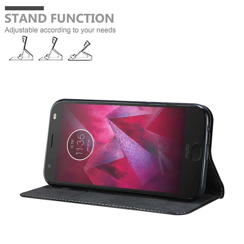 Cadorabo Hülle kompatibel mit Motorola MOTO X4 Schutzhülle mit Magnetverschluss, Standfunktion und Kartenfach