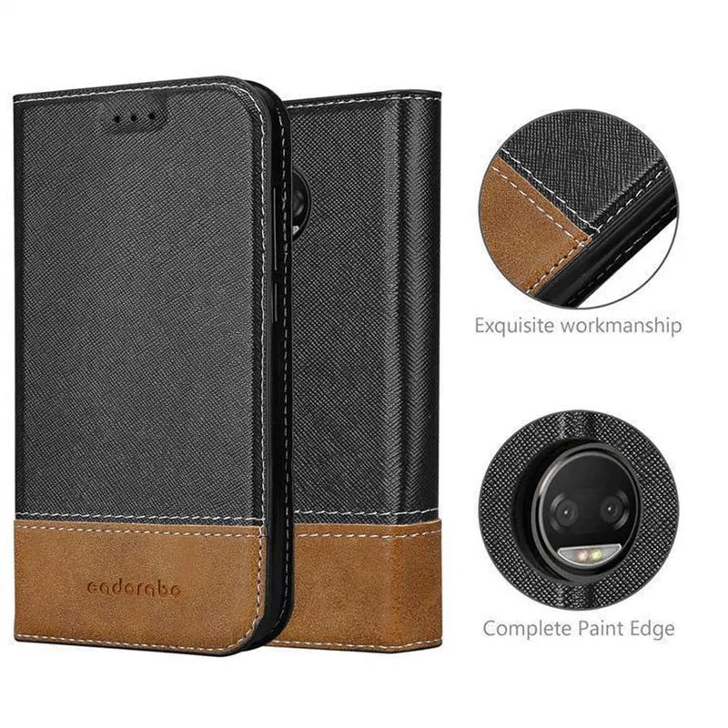 Cadorabo Hülle kompatibel mit Motorola MOTO X4 Schutzhülle mit Magnetverschluss, Standfunktion und Kartenfach
