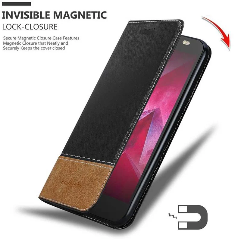 Cadorabo Hülle kompatibel mit Motorola MOTO X4 Schutzhülle mit Magnetverschluss, Standfunktion und Kartenfach