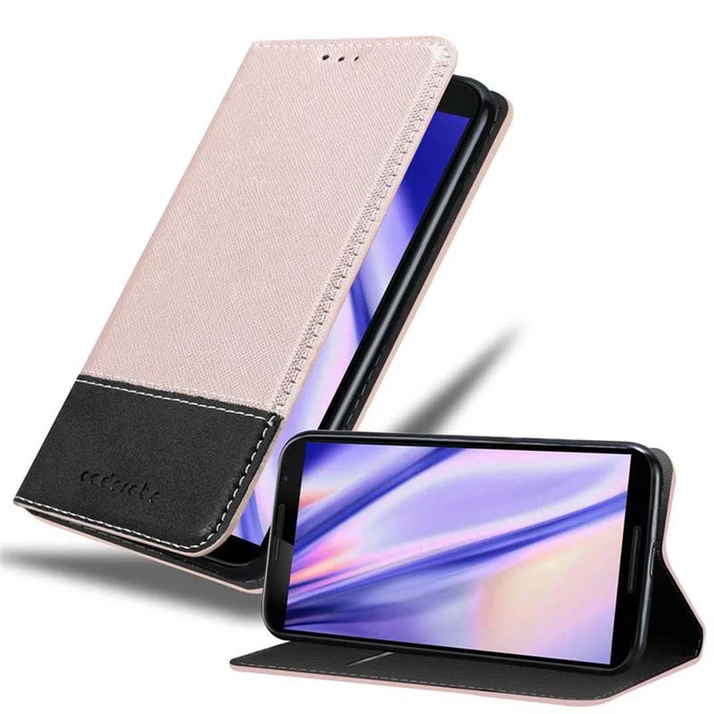 Cadorabo Hülle kompatibel mit Motorola Google NEXUS 6 Schutzhülle mit Magnetverschluss, Standfunktion und Kartenfach