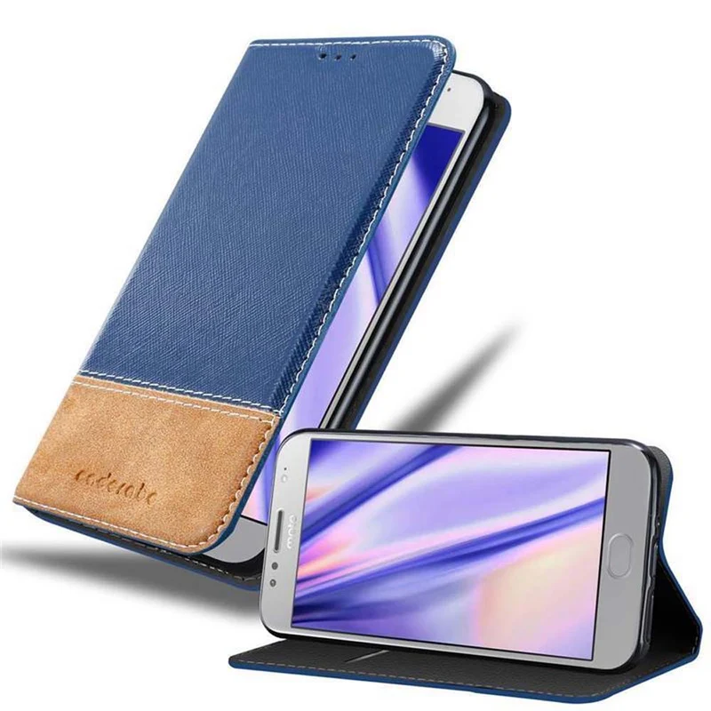 Cadorabo Hülle kompatibel mit Motorola MOTO G5S Schutzhülle mit Magnetverschluss, Standfunktion und Kartenfach