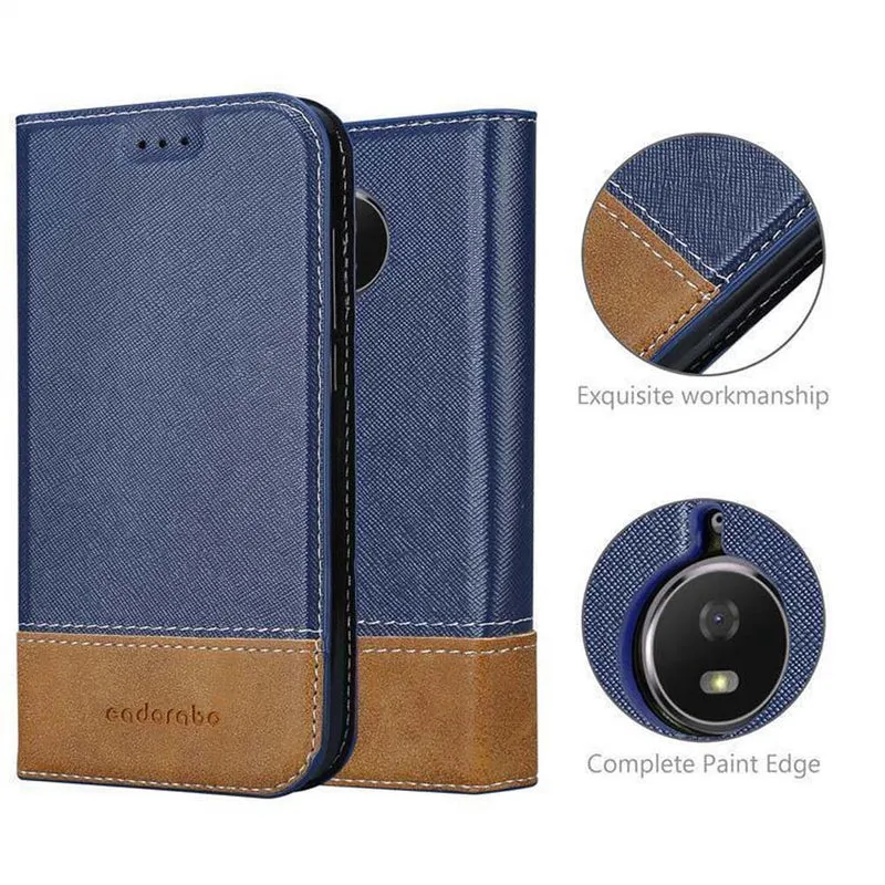 Cadorabo Hülle kompatibel mit Motorola MOTO G5S Schutzhülle mit Magnetverschluss, Standfunktion und Kartenfach