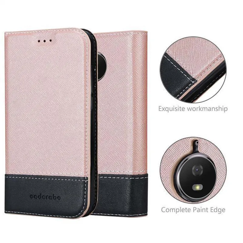 Cadorabo Hülle kompatibel mit Motorola MOTO G5S Schutzhülle mit Magnetverschluss, Standfunktion und Kartenfach