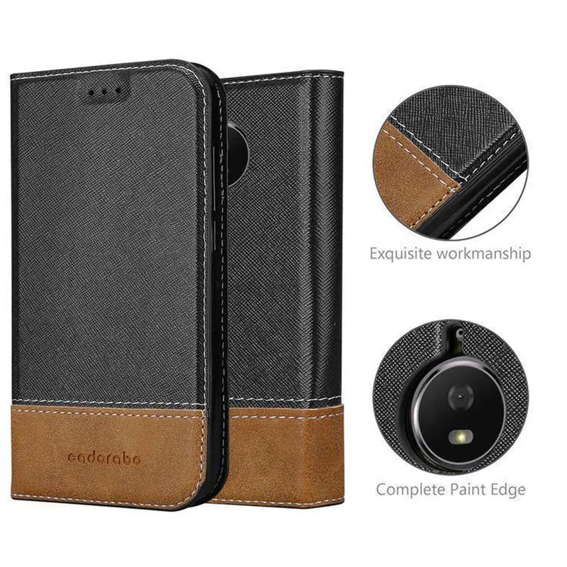 Cadorabo Hülle kompatibel mit Motorola MOTO G5S Schutzhülle mit Magnetverschluss, Standfunktion und Kartenfach