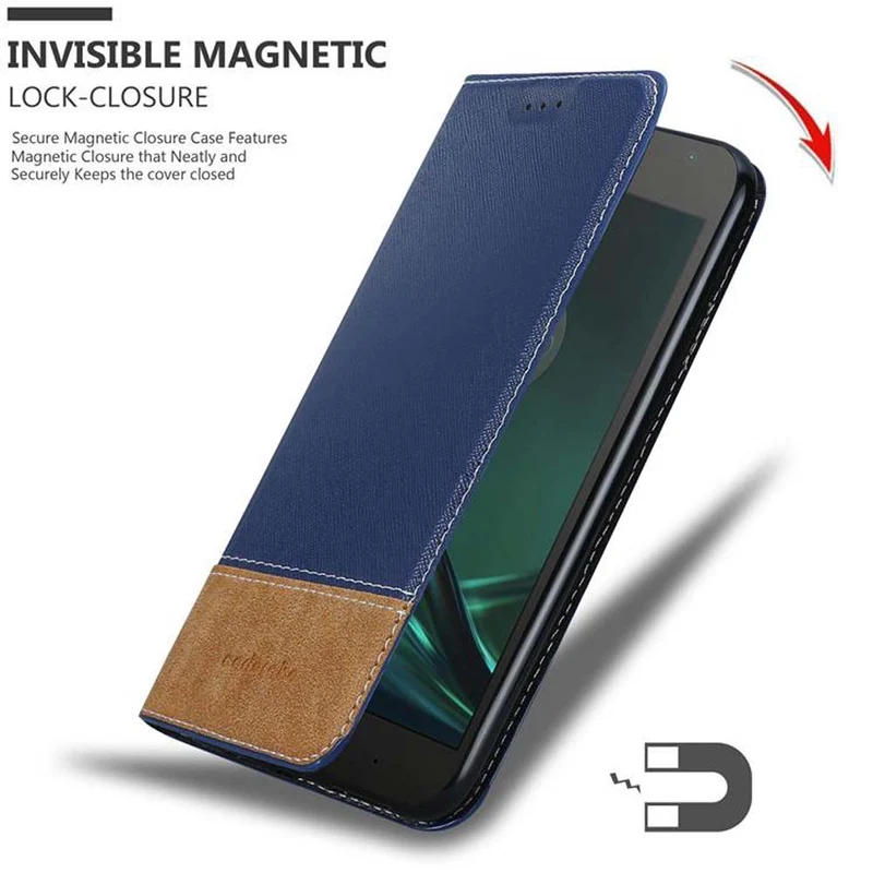 Cadorabo Hülle kompatibel mit Motorola MOTO G4 / G4 PLUS Schutzhülle mit Magnetverschluss, Standfunktion und Kartenfach