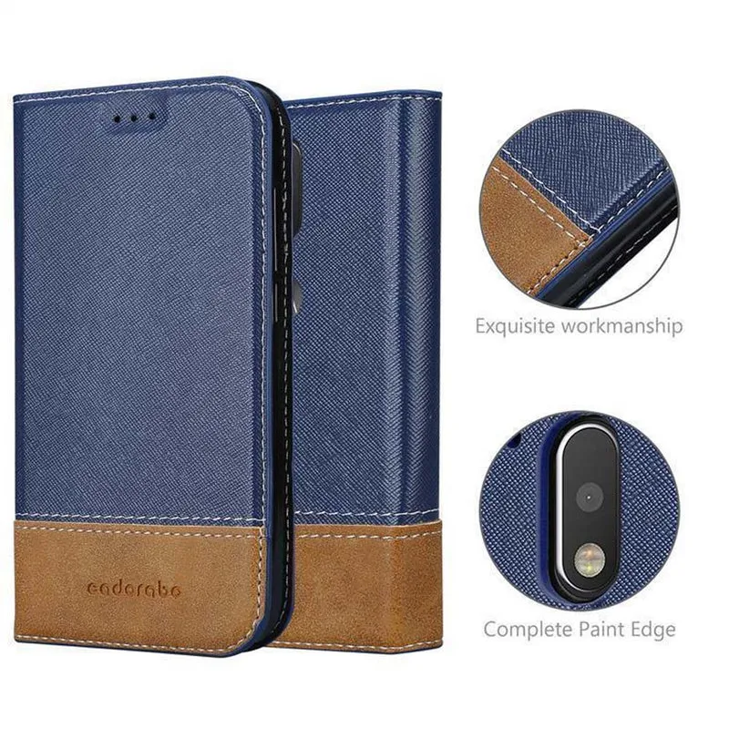 Cadorabo Hülle kompatibel mit Motorola MOTO G4 / G4 PLUS Schutzhülle mit Magnetverschluss, Standfunktion und Kartenfach