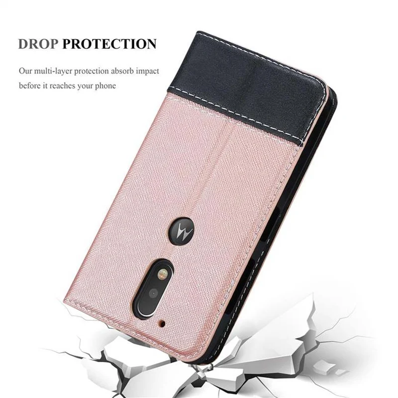 Cadorabo Hülle kompatibel mit Motorola MOTO G4 / G4 PLUS Schutzhülle mit Magnetverschluss, Standfunktion und Kartenfach