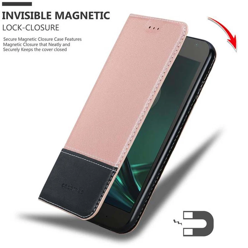 Cadorabo Hülle kompatibel mit Motorola MOTO G4 / G4 PLUS Schutzhülle mit Magnetverschluss, Standfunktion und Kartenfach