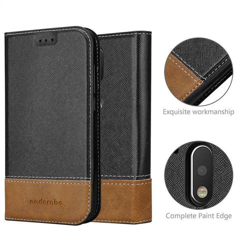 Cadorabo Hülle kompatibel mit Motorola MOTO G4 / G4 PLUS Schutzhülle mit Magnetverschluss, Standfunktion und Kartenfach